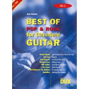 Image de Edition Dux BEST OF POP & ROCK FOR CLASSICAL GUITAR SOLF. & TAB VOL.2