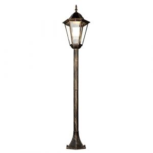 Image de Licht-erlebnisse - Lampadaire d'extérieur Bristol noir cuivré au design rétro de style campagnard étanche IP44 H:1,13 m E27 - Cuivre noir - Noir