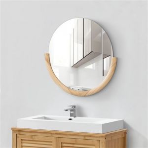 Miroir mural Atri rond eucalyptus 61 x 64 cm naturel