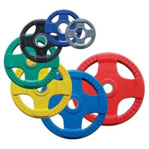 Bodysolid Disques Body-Solid olympiques 4 Grip en caoutchouc coloré 15 kg