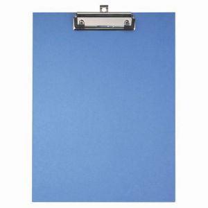 Exacompta Ref. 17292E - Carton de 10 Porte-blocs à pince en carton rembordé papier enduit avec pince et système d'accroche mural - Dimensions : 23 x 32 cm pour document au format A4 - Bleu
