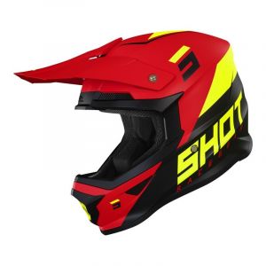 Shot Casque cross Furious Chase rouge/jaune fluo/noir mat- XL
