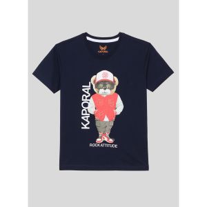 Kaporal Tee Shirt Manches Courtes, pour Garcon, 100% Coton, Coupe Regular, Col Rond, Couleur Navy, Taille 08A