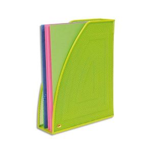 Alba Porte-revues en métal Mesh - Dimensions : L26 x H33,5 cm, Dos 8cm coloris vert - Lot de 2