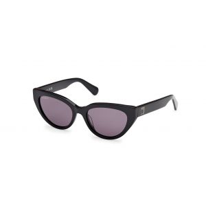 MAX&Co Femme MO0127 01A Lunettes de soleil Ac&eacute;tate Noir Fum&eacute;e Cat Eye Normale