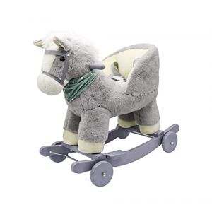 Cheval à bascule convertible 2 en 1 Gris - Porteur pour enfants