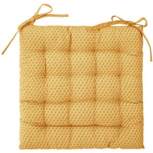 Atmosphera Galette de chaise Otto - 38 x 38 cm. - Jaune