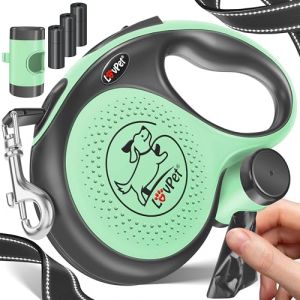 Lovpet - Laisse à Enrouleur pour Chiens pour Petits et Grands Chiens Poignée Ergonomique & Antidérapante Rallonge de Laisse 360° Mailles