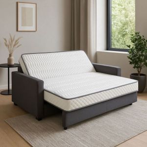 Matelas BZ 120x190 Latex Naturel de densité 80 Kg/m3 et Mousse Poli Lattex Indéformable Tissu Strech très résistant - Hauteur 10 cm - Soutien Ferme + Protège Matelas OFFERT GOLD10