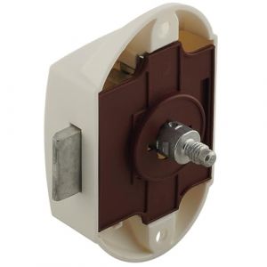 Cyclingcolors Serrure espagnolette à poussoir grand modèle axe 25mm en plastique idéal bateaux caravanes vans Verrou Fermeture Sécurité Bouton Push-lock, blanc