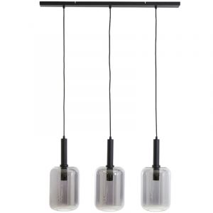 Light&living - suspension - Lekar - noir - verre verre fum&eacute; -