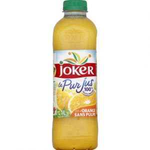 Image de Joker 100% pur jus d'orange sans pulpe, sans sucres ajoutés - La bouteille de 1L