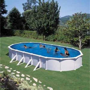 Image de Gre KITPROV1028 - Piscine Atlantis ovale hors sol en acier 1000 x 550 x 132 cm