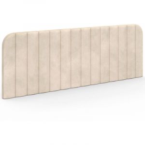 Idmarket T&ecirc;te de lit suspendue alba 160 cm en velours beige