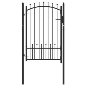 VidaXL Portail de cl?ture avec pointes Acier 100x150 cm Noir
