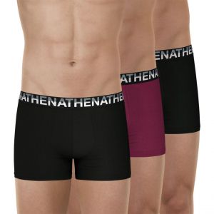 Athena Lot de 3 boxers homme Eco Pack noir en coton multicolore