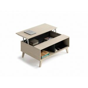 Image de ZAIKEN Table b e relevable scandinave décor c ne et gris anthracite mat L 100 x l 58 cm