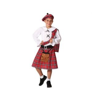 AC-Déco Déguisement écossais - 5/6 ans - Blanc/Rouge - Enfant - Livraison gratuite