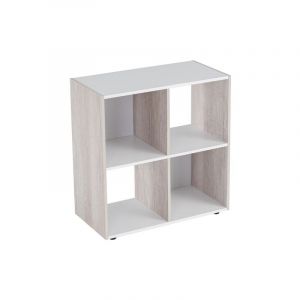 Wadiga Étagère bois et blanc - 4 Casiers
