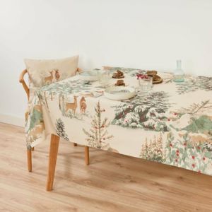 Muaré Nappe Anti-Taches Christmas Deer 300 x 155 cm
