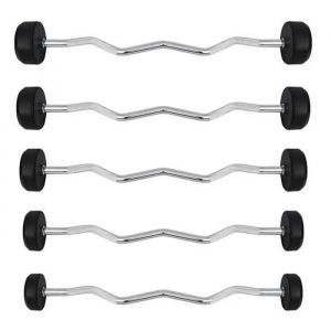 Barre De Musculation Caoutchouc Bouclée Hms Gsl-40