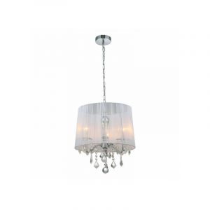 Italux Suspension en cristal Cornelia Chrome, blanc