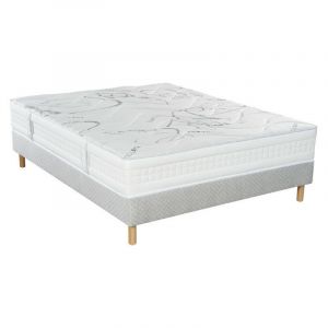 Essenzia Ensemble MORPHOZONE 210, Sommier Tradition Graphic et Pieds 130x200 STRETCH Latex