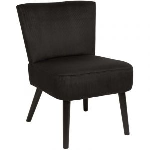 The home deco factory Fauteuil crapaud en velours Giulia