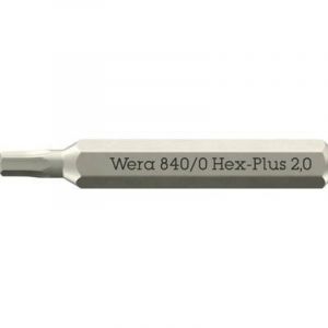 Wera 05058111001 840/0 Embouts Micro Hex-Plus pour vis à six pans creux, 2 x 30 mm