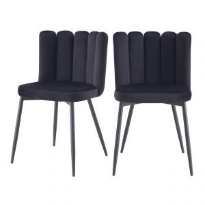 Rendez Vous Déco Chaise Rosy en velours noir (lot de 2) - Noir