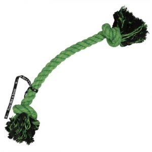 Ebi Jouet Corde à deux nœuds verte pour chien - 95cm