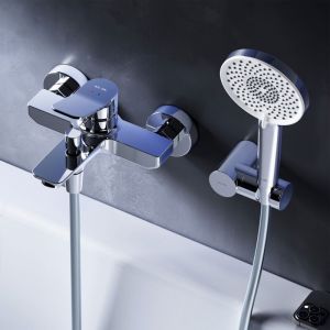 Mitigeur m&eacute;canique de baignoire avec douchette et support Robinet Salle de Bain Chrom&eacute;, FXA15000 AM.PM X-Joy