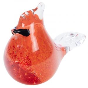 Amadeus Statue : Oiseau crète rouge sulfure - Rouge - Verre