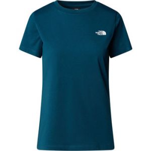 The North Face Simple Dome Slitee Midnight Petrol - T-Shirt - bleu - S - 60% coton, 40% polyester,Jersey