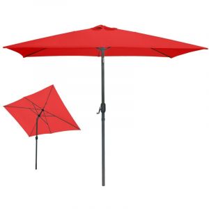 Meublorama - Parasol inclinable rectangulaire rouge 200x300x250 cm – Toile 180 g/m² déperlante
