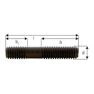 Forum Tige filetée Matériaux : traité pour classe de résistance 10.9 &Oslash de filetage x Long. d x l M8 x 63 mm Long. filetage b 40 mm Long. filetage b1 : 11 mm