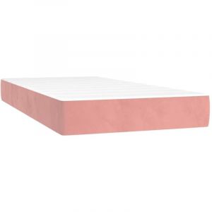 VidaXL Matelas De Lit &Agrave; Ressorts Ensach&eacute;s Rose 90x210x20 Cm Velours