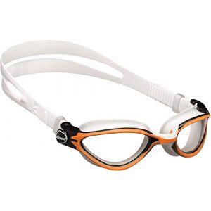 Image de Cressi Sub S.p.A. Thunder Lunettes de Natation Mixte Adulte, Noir/Blanc Rot Lentilles Transparents, Unique