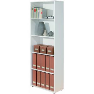 Image de Pegane Etagère 5 Niveaux en melamine Blanc, Dim : L60 x P30 x H180 cm