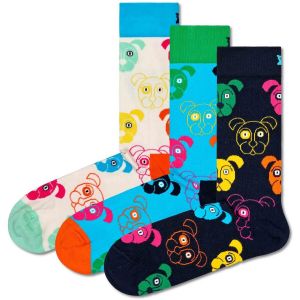 Happy socks 3-Pack Mixed Dog Socks Gift Set Chaussettes, Multicolore, S (Lot de 3) Unisex