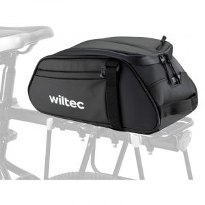 wiltec Sacoche étanche multifonctionnelle pour porte-bagages noire – capacité 8 l – avec Compartiments bandoulière housse de pluie – pour vélos et vélos