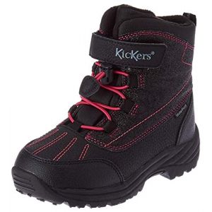 Image de Kickers Jump WPF, Bottine Garçon Fille, Noir Rose Brillant, 28 EU