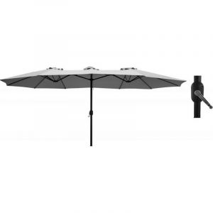 Image de Univers du Pro Parasol double 450 x 265 x h240 cm TWIN Aluminium Toile polyester Gris