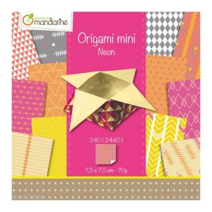 Avenue mandarine Origami mini Néon 7,5 x 7,5 cm 240 feuilles