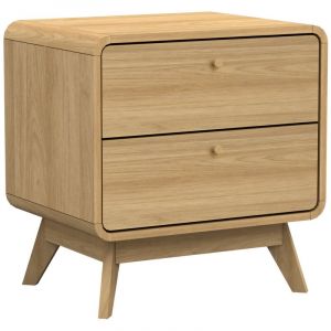 CassieTable de chevet avec 2 tiroirs en effet ch&ecirc;ne