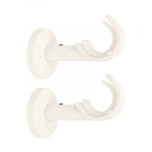 1 support ouvert,saillie 60mm,pour barre &agrave; rideaux diam 28mm,blanc mat
