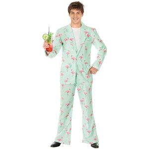 Ruedelafete Costume disco Flamant Rose adulte, taille M