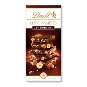 Lindt Chocolat noir aux noisettes (34% noisettes) - La tablette de 150g