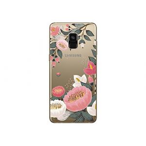 CaseInk Coque Samsung A8 2018 Souple Et Résistante Anti Choc Avec Impression De Qualité (Grosse Fleur) - Neuf