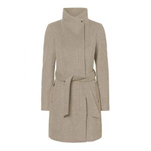 Vero Moda VMTWODOPE Belt 3/4 Wool Jacket GA Noos, Silver Mink/détails : Melange, XS Femme